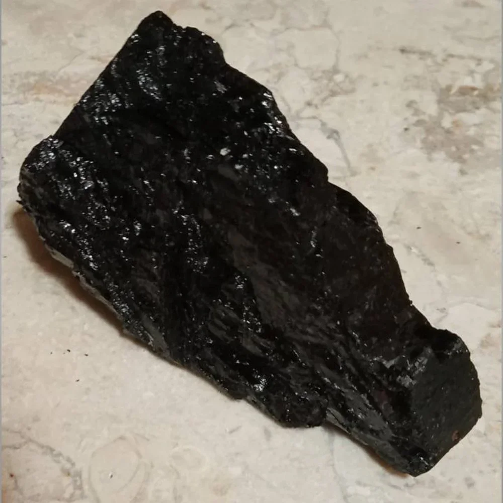 Black TOURMALINE stone chunk healing : protection chakra 07